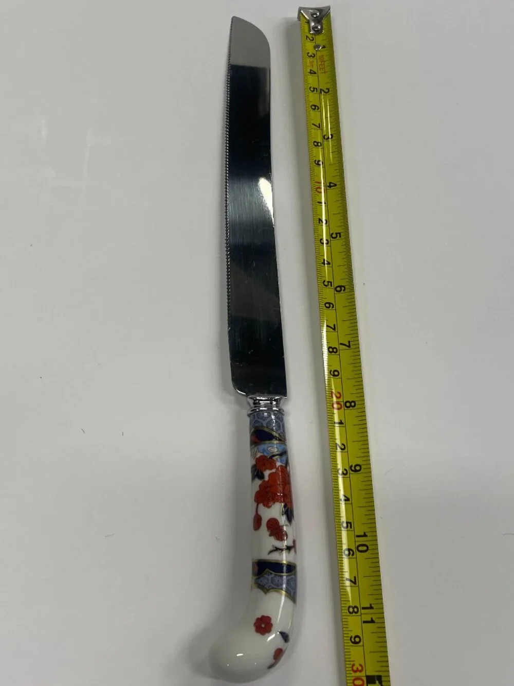 Spode Shima Prill Sheffield Bread Knife Porcelain Handle